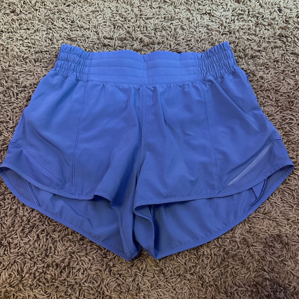 Lululemon Athletica Blue Athletic Shorts High-Rise Moisture-Wicking